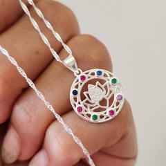 CONJUNTO FLOR DE LOTO MULTICOLOR - Amatista Joyas