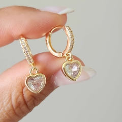 ARGOLLAS CORAZON CUBIC CRISTAL - comprar online
