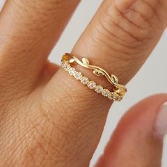 ANILLO DOBLE HOJA CUBIC