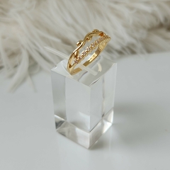 ANILLO DOBLE HOJA CUBIC en internet