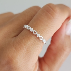 ANILLO CORAZON Y DESTELLO CUBIC - comprar online