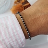 PULSERA BOLITAS CRISTAL NEGRA ELASTIZADA