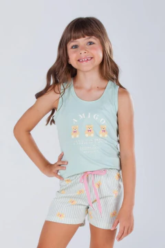 Pijama Infantil Verão Menina Regata Amigo