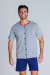 Pijama Masculino Curto Botão