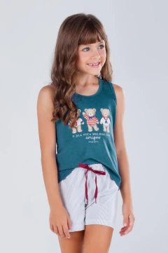 Pijama Infantil Verão Menina Regata Melhor Dia
