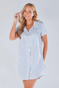 Camisola Botão Manga Curta Pra Hoje