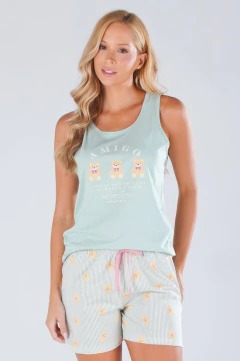Pijama Feminino Curto Regata Amigo