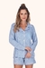 Pijama Inverno Feminino Botão Blue Skin