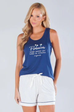 Pijama Feminino Curto Regata Florecer