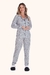 Pijama Inverno Feminino Botão Gravataria
