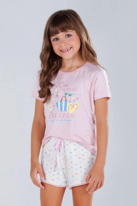 Pijama Juvenil Verão Menina Férias