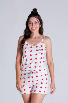 Pijama Feminino Curto Regata Alça Amor