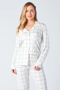 Pijama Inverno Feminino Botão Brilhar