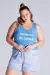 Pijama Plus Size Feminino Curto Regata Nas Nuvens