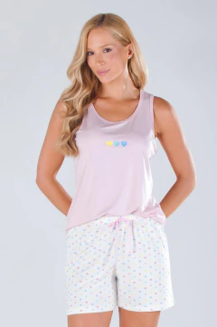Pijama Feminino Curto Regata Férias