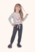 Pijama Infantil Menina Inverno Listrado Família Raposa