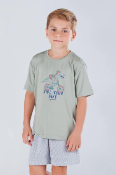 Pijama Juvenil Verão Menino Bike