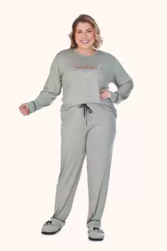 Pijama Feminino Inverno Plus Size Poa