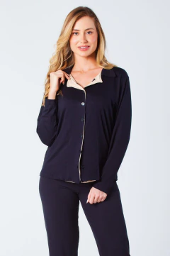 Pijama Inverno Feminino Botão Delicate