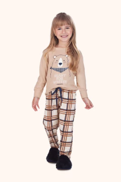 Pijama Juvenil Menina Inverno Família Urso
