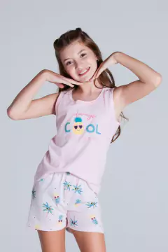 Pijama Infantil Verão Menina Regata Tropical