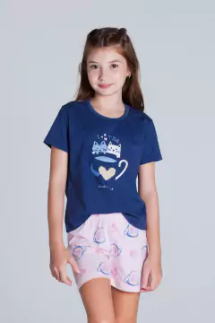Pijama Infantil Verão Menina Cats Cup