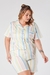 Pijama Plus Size Feminino Curto Botão Férias