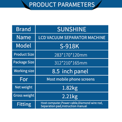 SUNSHINE S-918K Separador de Pantallas - Movilcell
