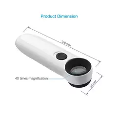 Lupa óptica portátil de 40 aumentos con luz LED de alta precisión SUNSHINE MG6B-1B - Movilcell