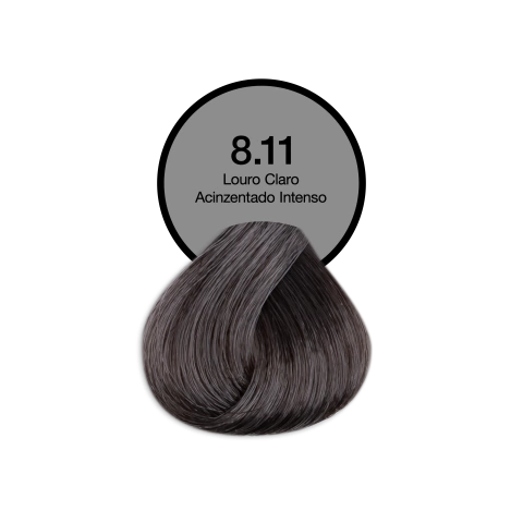 8.11 Louro Claro Acinzentado Intenso Coloração Creme Permanente