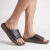 Chinelo Slide Democrata Livo Couro Tira Larga Ajustavel