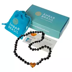 Colar de Âmbar para Crianças Cereja e Coração - comprar online