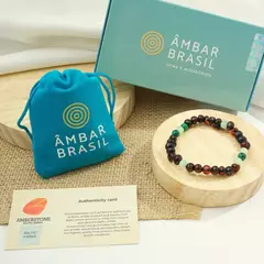 Pulseira de Âmbar Adultos Elástica Cereja e Olho de Gato - comprar online