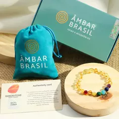 Pulseira de Âmbar Crianças Mel e 7 Chakras - comprar online
