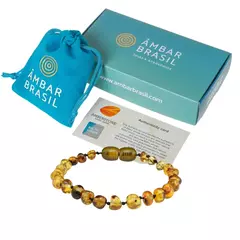 Pulseira Tornozeleira de Âmbar Bebês Verde Polido - comprar online