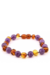 Pulseira de Âmbar Teen Original Conhaque e Ametista