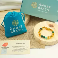 Pulseira Tornozeleira Âmbar para Bebês Caramelo e Jade - comprar online