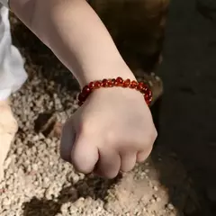 Pulseira de Âmbar para Crianças Conhaque Polido - comprar online