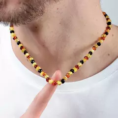 Colar de Âmbar para Adultos Masculino Mesclado Polido - comprar online