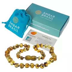 Colar de Âmbar para Bebês Verde claro Polido - comprar online