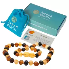 Colar de Âmbar para Bebês Mesclado Rústico - comprar online