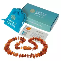 Colar de Âmbar para Bebês Conhaque Chips - comprar online
