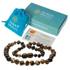 Colar de Âmbar para Crianças Verde Escuro - comprar online