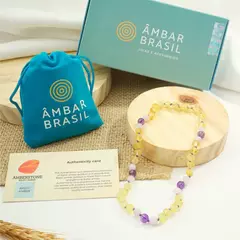 Colar de Âmbar para Bebês Rústico Ametista Quartzo - comprar online