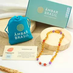 Colar de Âmbar para Bebês Caramelo Ametista - comprar online