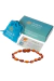 Pulseira de Âmbar Para Adultos Original Pulso Fino Bean Conhaque Polido