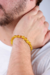 Pulseira de Âmbar Masculina Original Elástica Mel Polido