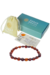 Pulseira de Âmbar Masculina Original Elástica Conhaque Polido
