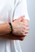 Pulseira de Âmbar Masculina Original Mosaico e Couro Duplo Preto - comprar online