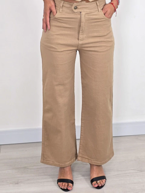 PANTALON GABARDINA WIDE LEG - comprar online